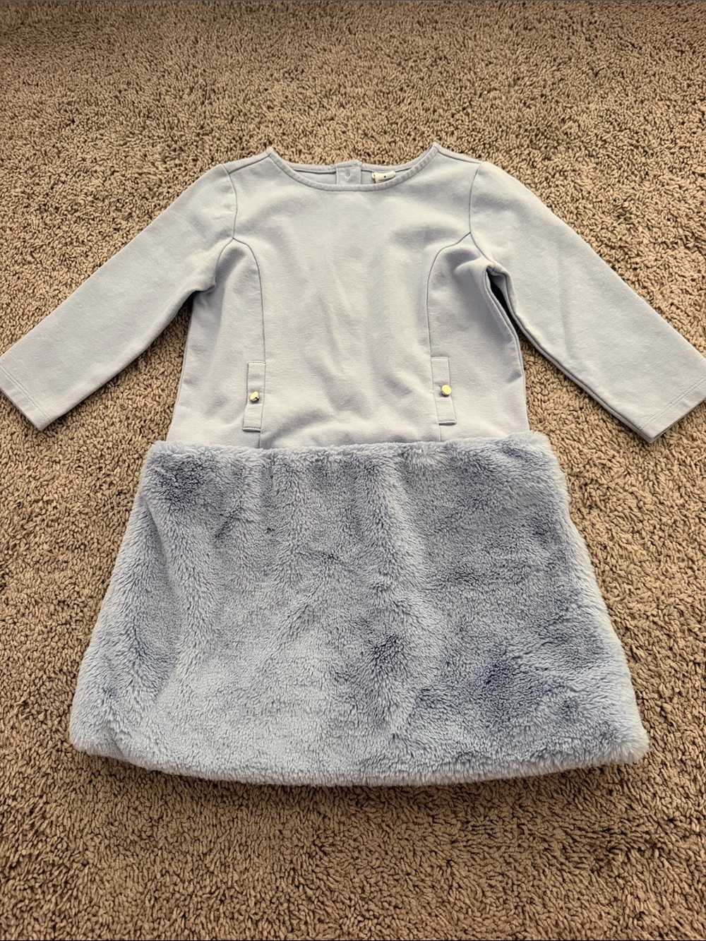 Janie and Jack Pale Blue Faux-Fur Hem Formal Dress - Picture 1 of 5